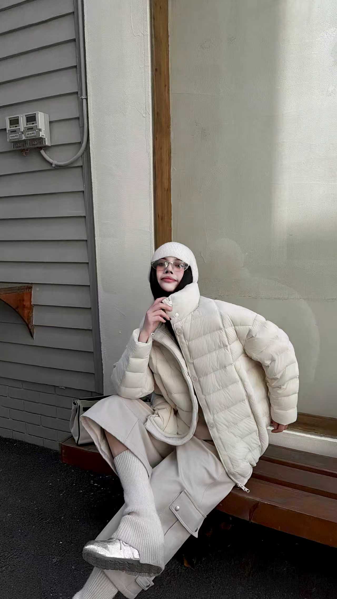Women Stand Collar Lightweight Puffer Jacket, Loose Oversized Quilted Short Winter Down Coat