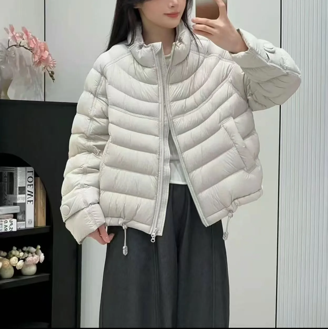Slim‑Fit Stand‑Collar Quilted Puffer Winter Jacket