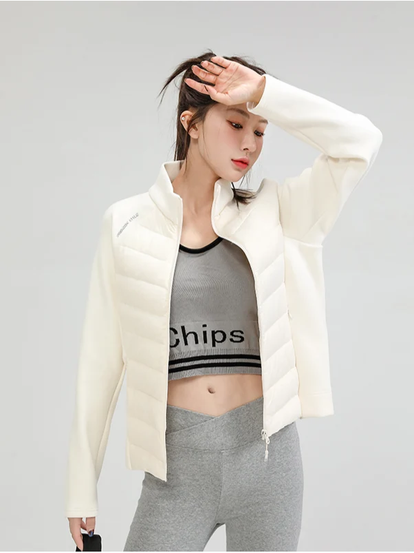 Women Waist‑cinching Yoga Puffer Down Jacket Slim Fit Waist‑shaping Winter Coat