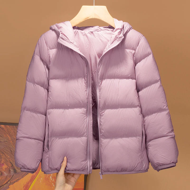 Kids Lightweight Hooded Winter Down Jacket Unisex Boys Girls Warm Outerwear
