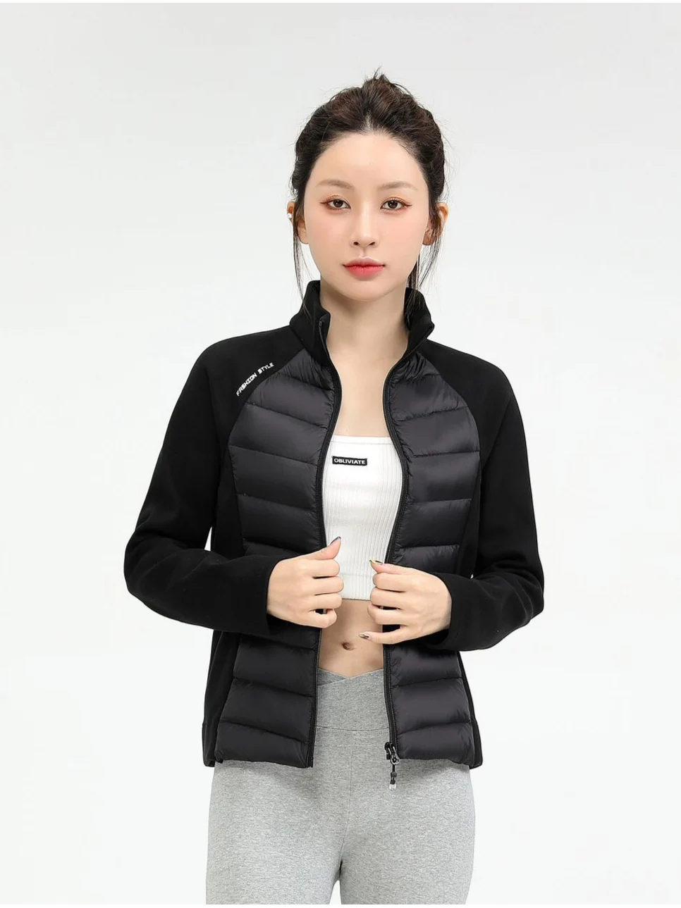Women Waist‑cinching Yoga Puffer Down Jacket Slim Fit Waist‑shaping Winter Coat
