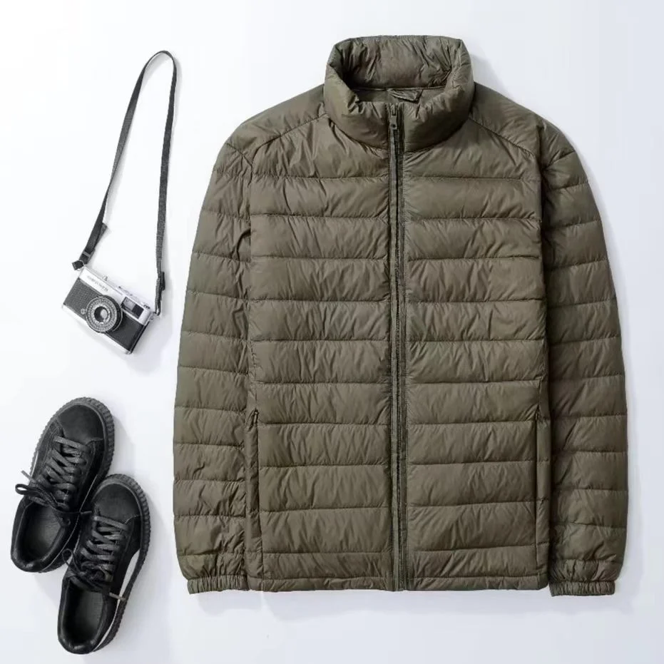 Ultra‑Light Down Jacket Packable Hooded Puffer Coat Warm Winter Outerwear For Travel