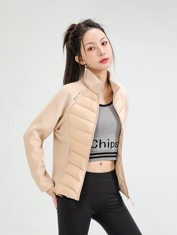 Women Waist‑cinching Yoga Puffer Down Jacket Slim Fit Waist‑shaping Winter Coat