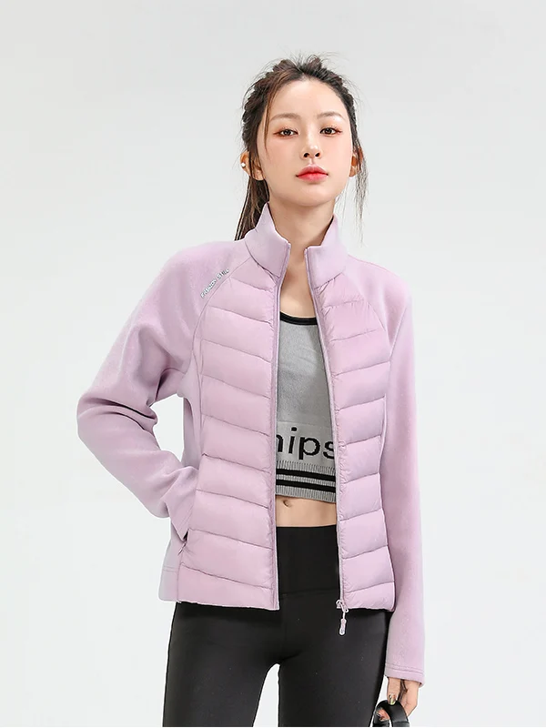 Women Waist‑cinching Yoga Puffer Down Jacket Slim Fit Waist‑shaping Winter Coat