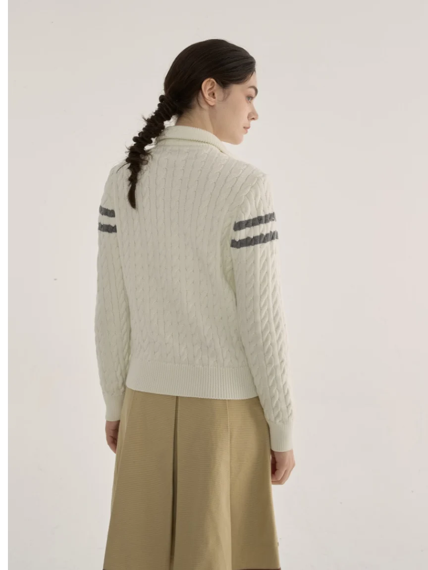 Women Grey Knit‑Sleeve Mixed Stand‑Collar Cropped Down Jacket Zip‑Up Preppy Style Winter Coat