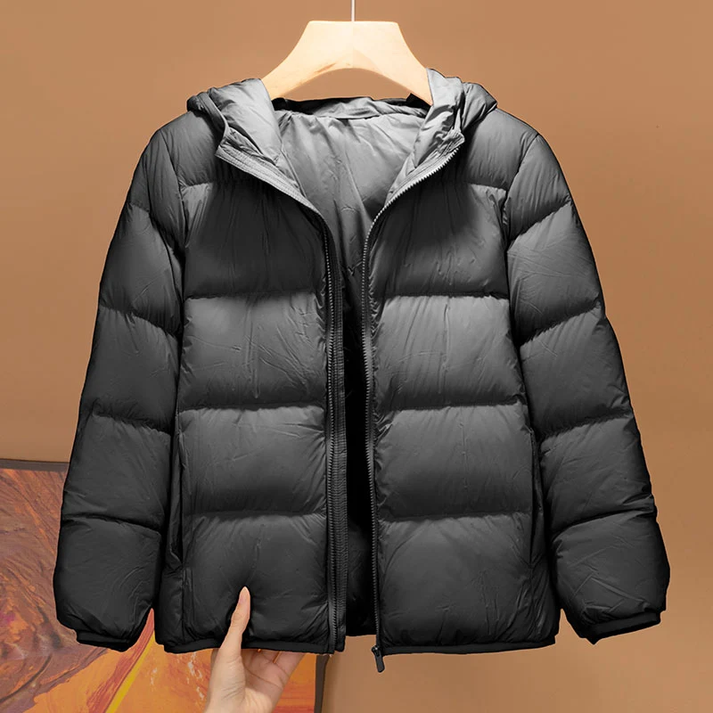 Kids Lightweight Hooded Winter Down Jacket Unisex Boys Girls Warm Outerwear